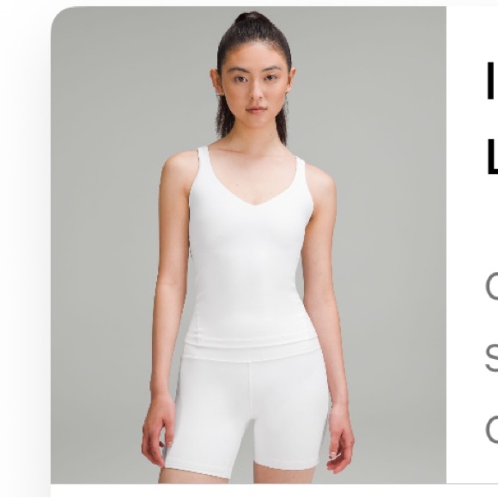 Lululemon White Align Waist-Length Tank Top